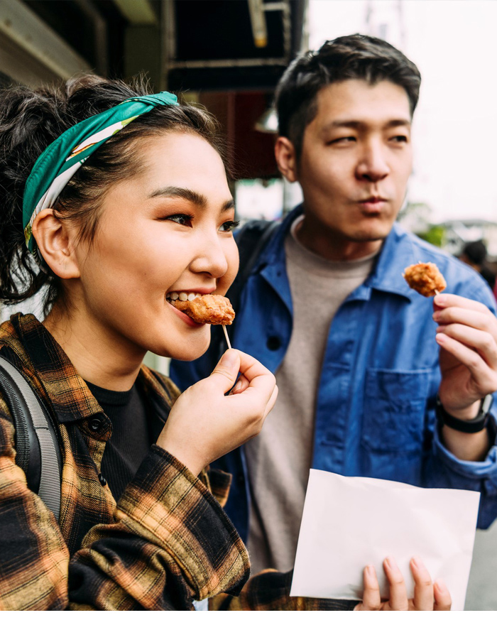 Enjoying Food Samples