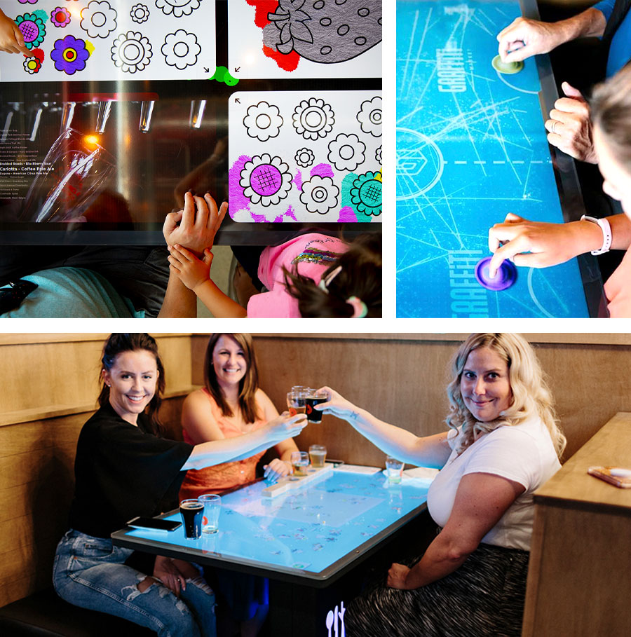 Interactive table at restaurant in Kitchener